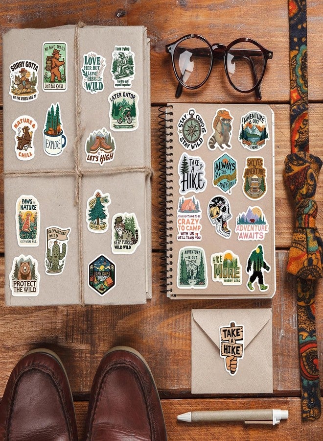 MKZ 100PCS Funny Camping Stickers Hiking Outdoor Adventure Stickers Vinyl Waterproof Sticker Packs for Laptop - Image 5